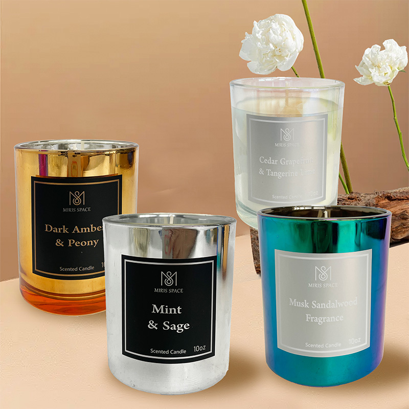 Electroplated Glass Cup Soy Wax Scented Candle with Cotton Wick – Custom Logo