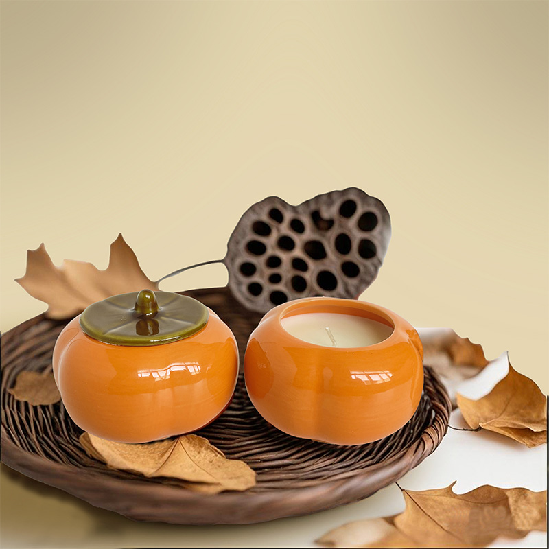 Persimmon-Shaped Soy Wax Scented Candle – New Chinese Style, Cotton Wick