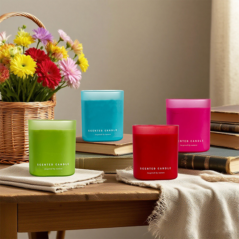 Square Colored Wax Scented Candle Wholesale Soy Wax Private Custom Logo