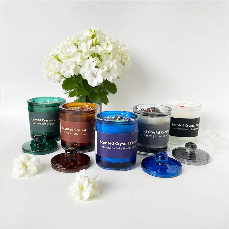 Healing Aromatic Crystal Jar Scented Candle Gift Natural Soy Wax
