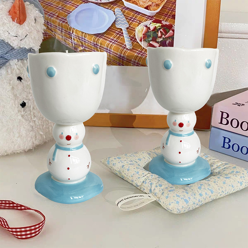 Cute Scarf Snowman Scented Candle Christmas Gift Festive Ambiance Natural Soy Wax