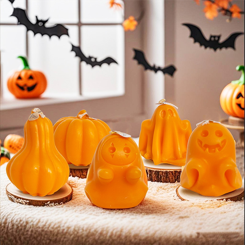 Halloween Pumpkin Ghost Mini Scented Candles Festive Ambiance Decoration Small Ornaments