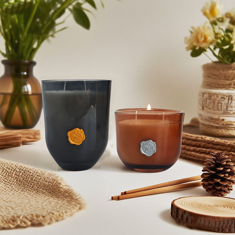 Wax Seal Conical Glass Cup Soy Wax Scented Candle