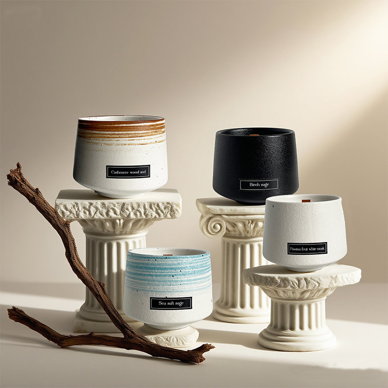 Exquisite Premium Gradient Ceramic Scented Candle with Long-Lasting Fragrance, Soy Wax