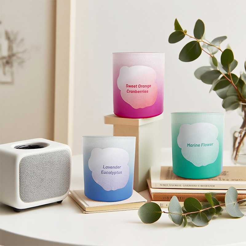 Colorful Gradient Floral Niche Scented Candle Long-Lasting Fragrance Natural Soy Wax