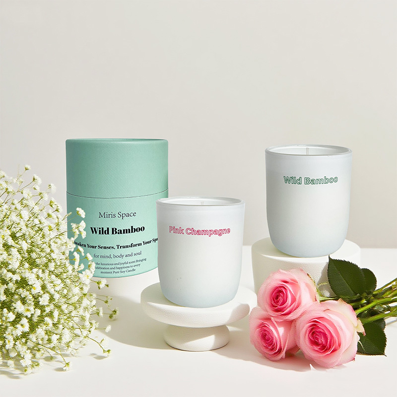 Cylinder Gift Box Floral Scent Home Use, Indoor Long-Lasting Scented Candle Customizable Soy Wax