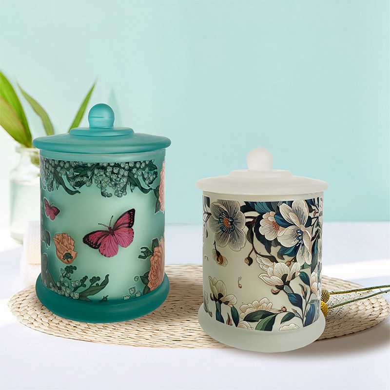 Chinese Flower And Bird Tea Canister Scented Candle Gift Natural Soy Wax