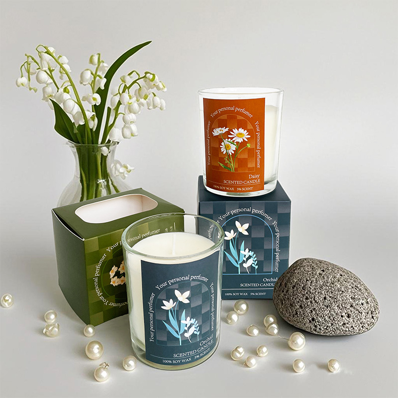 Fresh Flower Glass Cup Soy Wax Scented Candle – Custom Logo Available