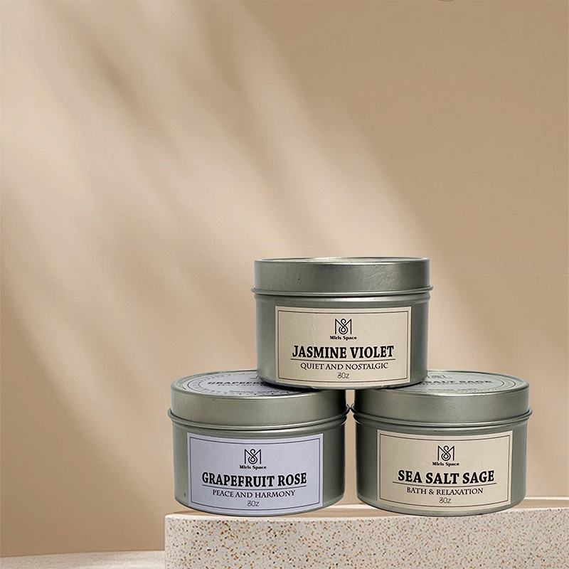 Morandi Color Scheme Label Tin Scented Candle Custom Logo