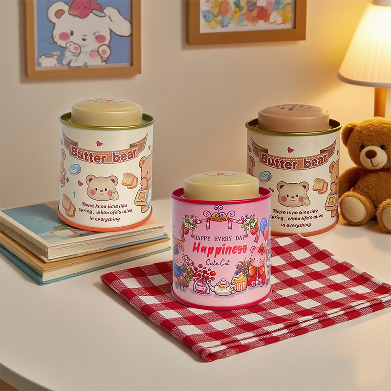 Cute Cartoon Fun Tin Scented Candle Soy Wax Cotton Wick