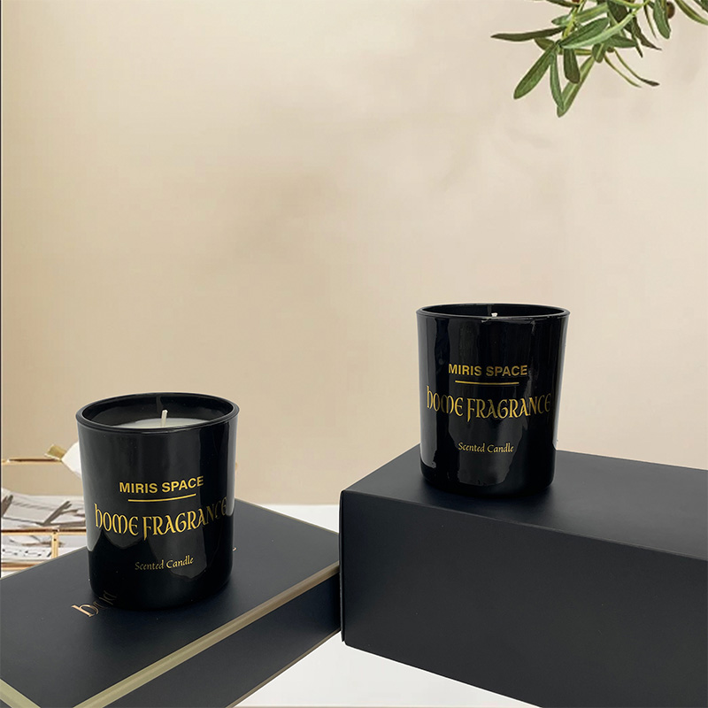 Premium Black Foil-Stamped Gift Box Scented Candle – Natural Soy Wax, Custom Logo
