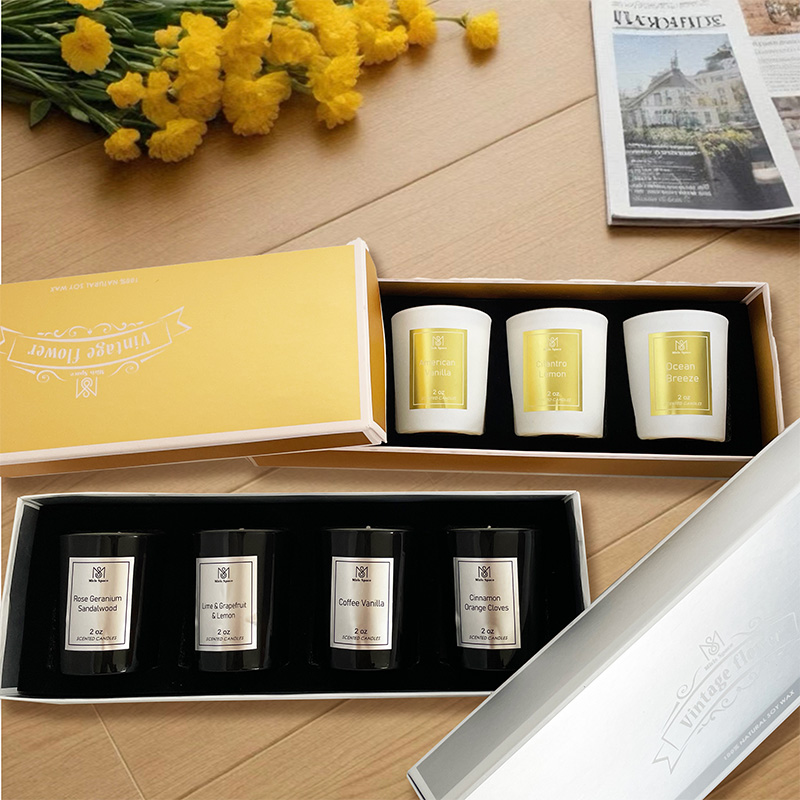 Black & White Premium Luxury Soy Wax Scented Candle Set – Custom Logo